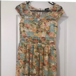 Floral and lace dress